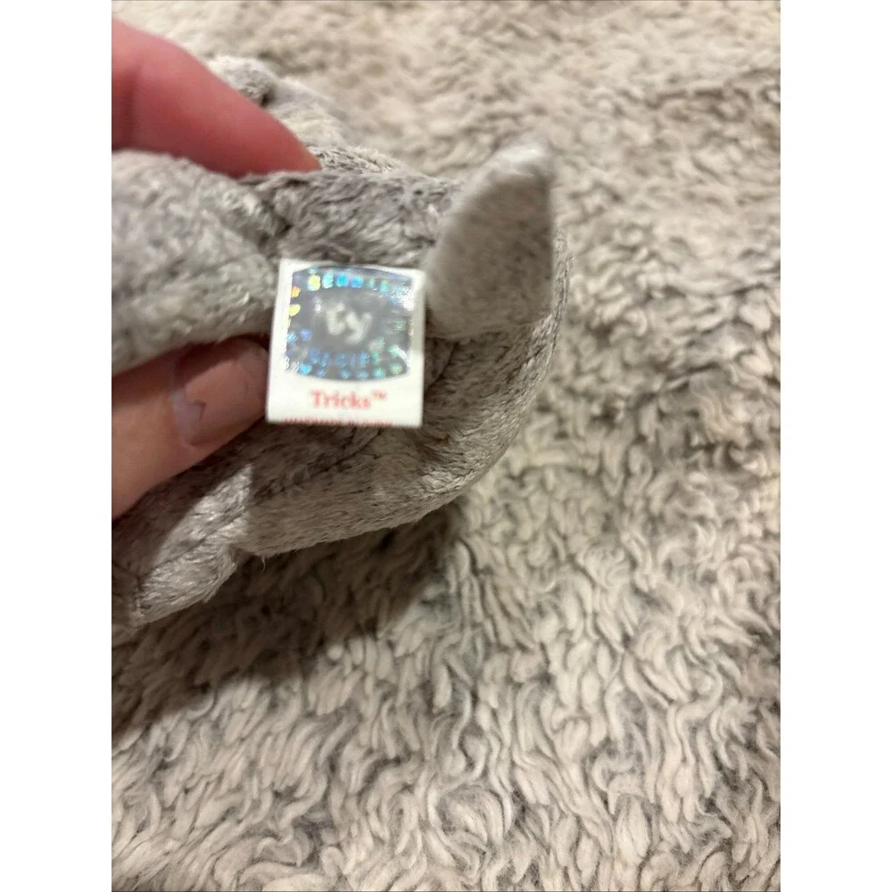 Ty Beanie Baby Tricks Dog Kids Small Grey Excellent‎ 2000 Collection Plush Toy